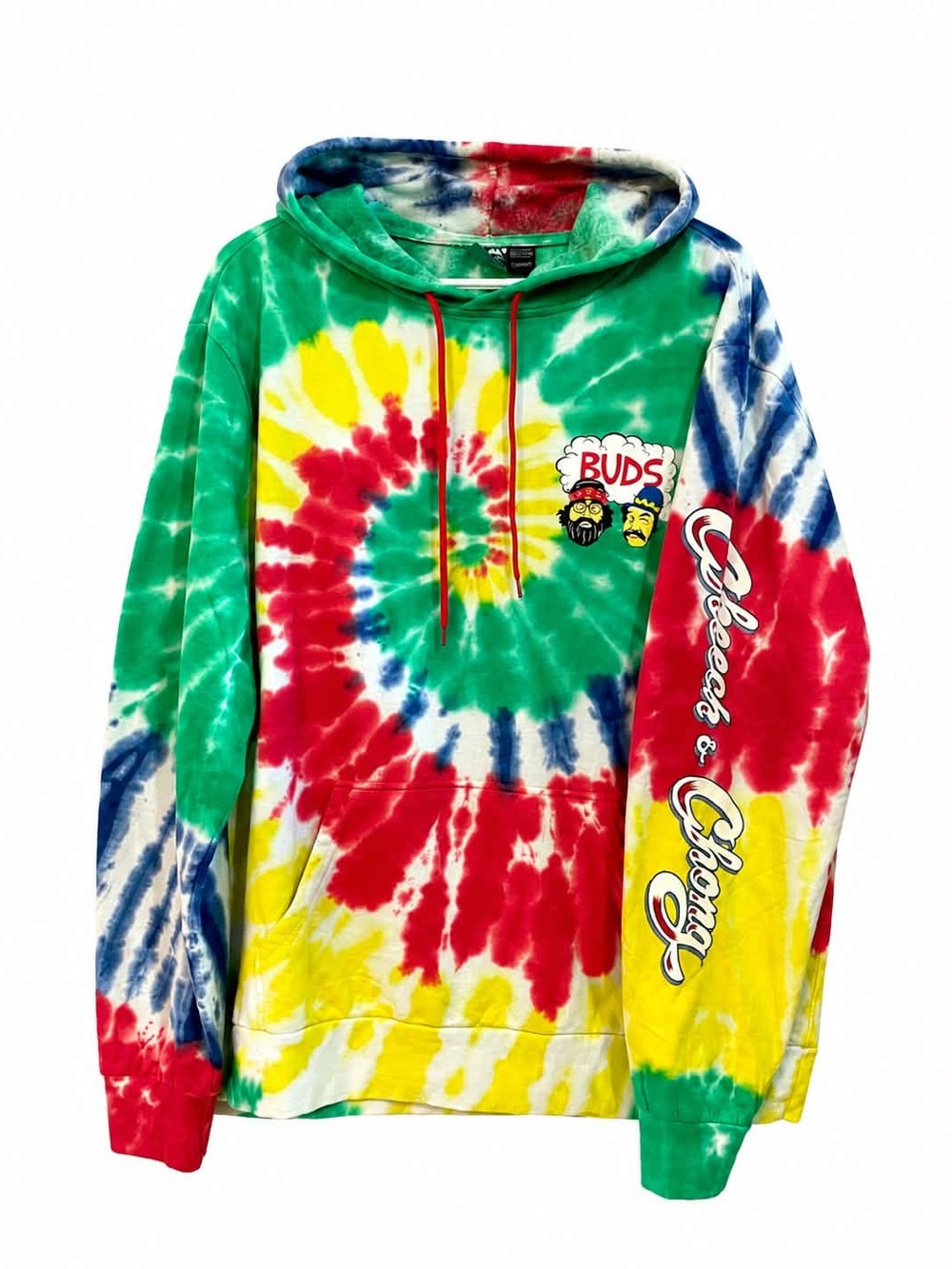 Cheech & Chong Buds Graphic 420 Tie-Dye Hoodie – Size Large NWT